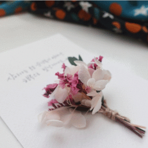 3 types of dry flower handwritten postcards