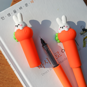 Rabbit ballpoint pen on carrot (black, 0.5mm)