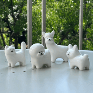Cute Interior Mini Pottery Accessories (Alpaca, Bichon, Rabbit, Cat)