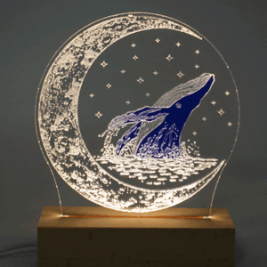 Jeju Emotional Humpback Whale Interior LED Mood Lamp (Blue)
