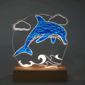 Jeju Emotional Seogwipo Dolphin Interior LED Mood Light (Blue/Black)