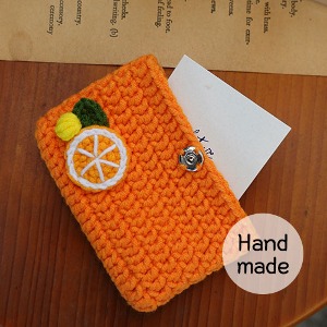 Tangerine Flower Card Knitting Wallet