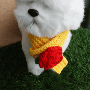 Handmade Dog Camellia Knitted Scarf (S/L)
