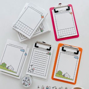 Even pretty and practical, clipboard + rice cake set _ Baimin